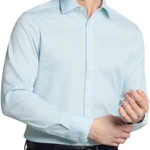 Calvin Klein No-iron Spread Collar Dress Shirt 6 1/2 Neck ize 34-35, Mint Julip,